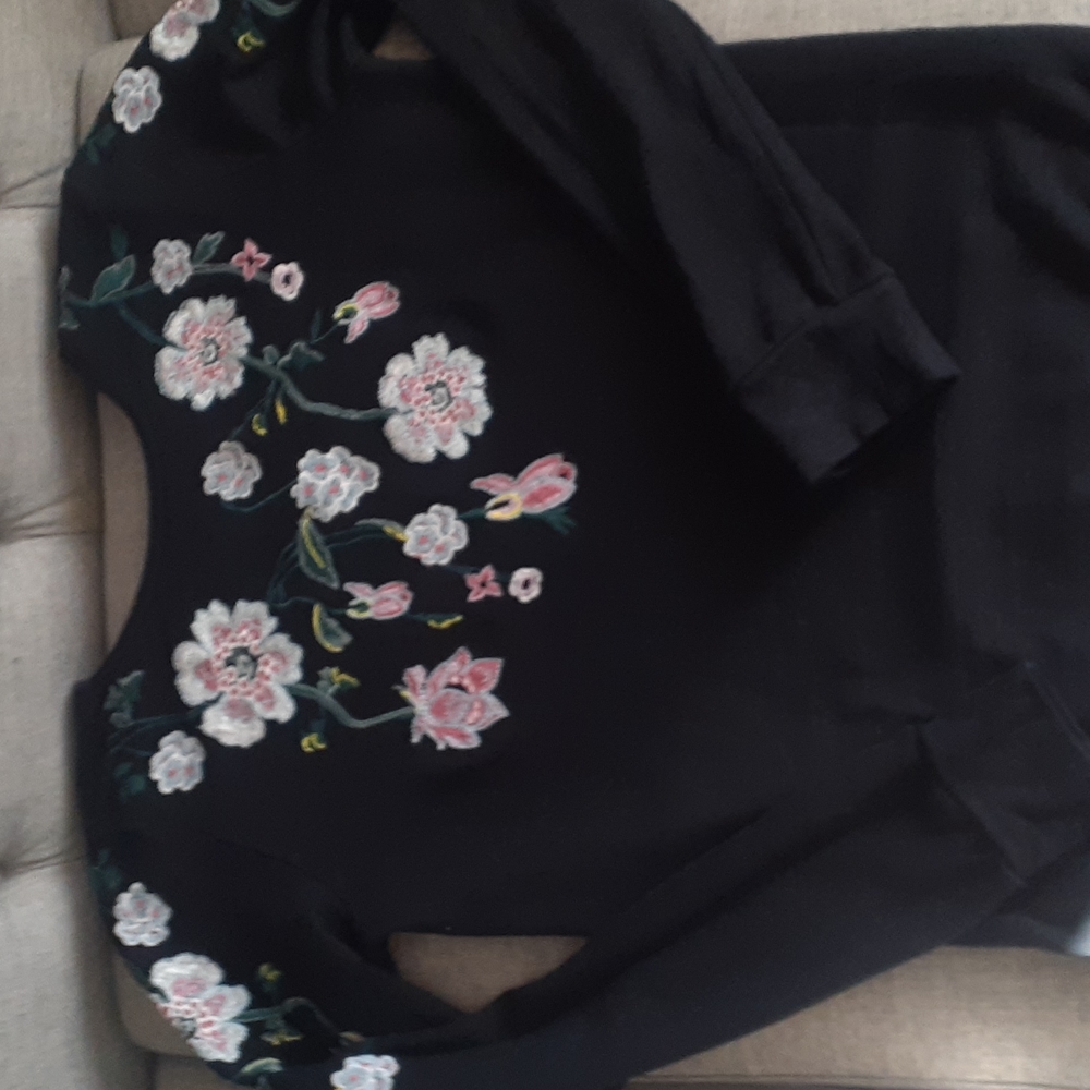 Loft women's embroidery crewneck pullover top size xs - Picture 9 of 14